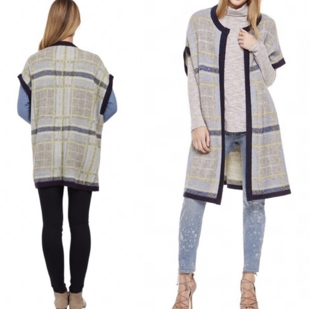 Two by Vince Camuto Wool Blend Open Front Cozy Cardigan Women's Large